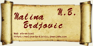 Malina Brđović vizit kartica